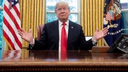 US President Donald Trump speaks during a briefing on Hurricane Michael in the Oval Office of the White House in Washington, DC, October 10, 2018. (Photo by SAUL LOEB / AFP)        (Photo credit should read SAUL LOEB/AFP/Getty Images)