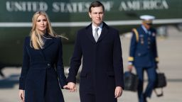 Ivanka Trump and Jared Kushner, White House Senior Advisers, walk to Air Force One prior to departure with US President Donald Trump and First Lady Melania Trump from Joint Base Andrews in Maryland, October 30, 2018, as they travel to Pittsburgh, Pennsylvania, following the shooting at the Tree of Life Synagogue. (Photo by SAUL LOEB / AFP)        (Photo credit should read SAUL LOEB/AFP/Getty Images)