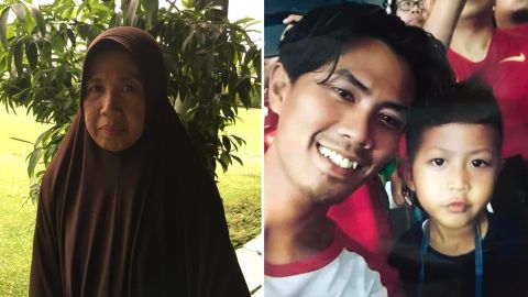 Nuni Hesti (left) lost both her son and grandson in the Lion Air flight 610 disaster. 