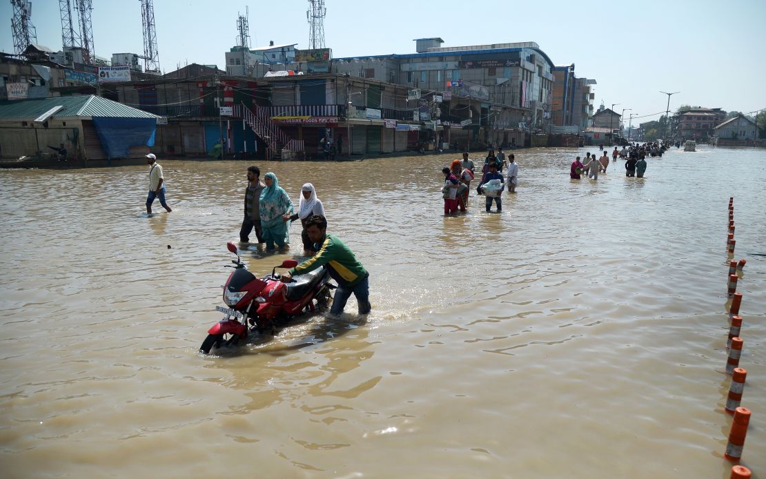 Floods damaged much of Kashmir in 2014.