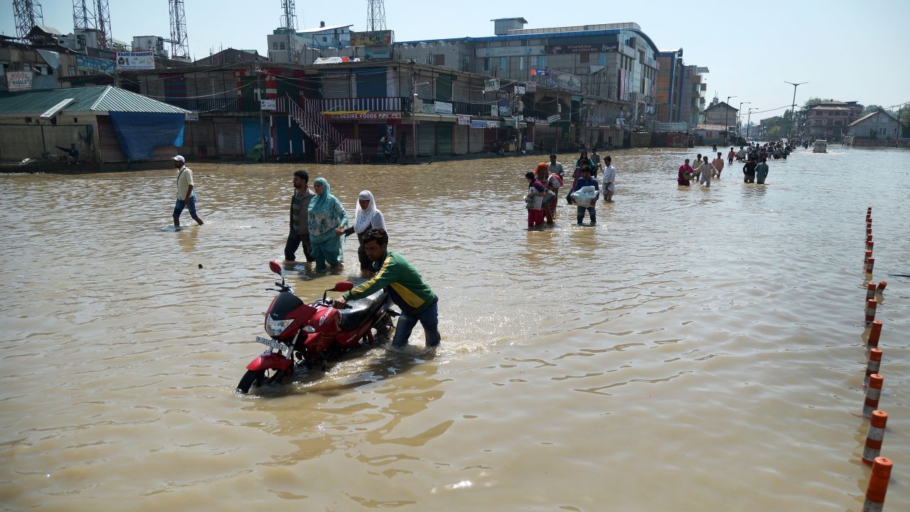Floods damaged much of Kashmir in 2014.