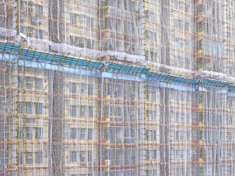 Bamboo scaffolding is also widely used in Hong Kong.