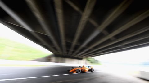 Norris pictured driving during practice at the Japanese Grand Prix