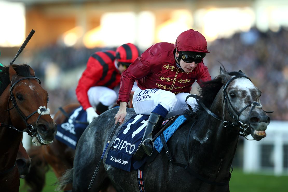 Jockey Oisin Murphy rides Roaring Lion to win the Queen Elizabeth II Stakes during QIPCO British Champions Day at Ascot Racecourse last October. 