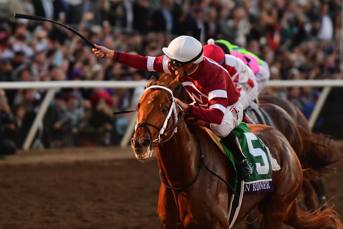 Gun Runner triumphs in the 2017 Breeders Cup Classic at Del Mar.