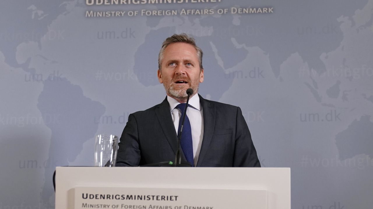 Denmark's Foreign Minister Anders Samuelsen speaks during a press conference in Eigtveds Pakhus, Copenhagen, Tuesday, October. 30, 2018.
