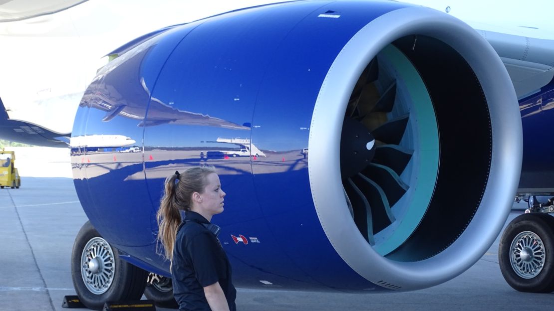 Two of these Pratt & Whitney geared turbofan engines help the A220-100 achieve 20% more fuel savings than similar jets.