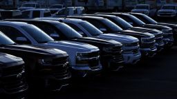 General Motors Co. Chevrolet pickup trucks sit on display for sale at a car dealership in Louisville, Kentucky, U.S., on Wednesday, Jan. 31, 2018. General Motors Co. is scheduled to release earnings figures on February 6. Photographer: Luke Sharrett/Bloomberg via Getty Images