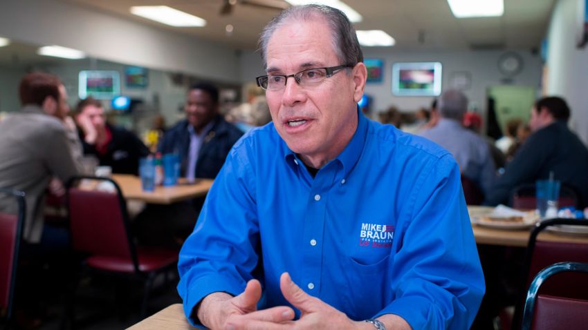 UNITED STATES - APRIL 4: Mike Braun, who is running for the Republican nomination for Senate in Indiana, is interviewed in Bekah's Westside Cafe in Lebanon, Ind., on April 4, 2018.