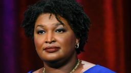 Georgia Democratic gubernatorial candidate and former state representative Stacey Abrams stands ready to face off with Stacey Evans in a debate Tuesday, May 15, 2018, in Atlanta. (AP Photo/John Amis)