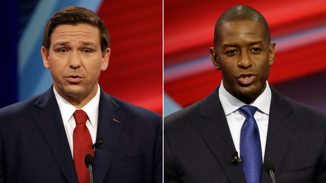 Andrew Gillum Ron DeSantis SPLIT 103118