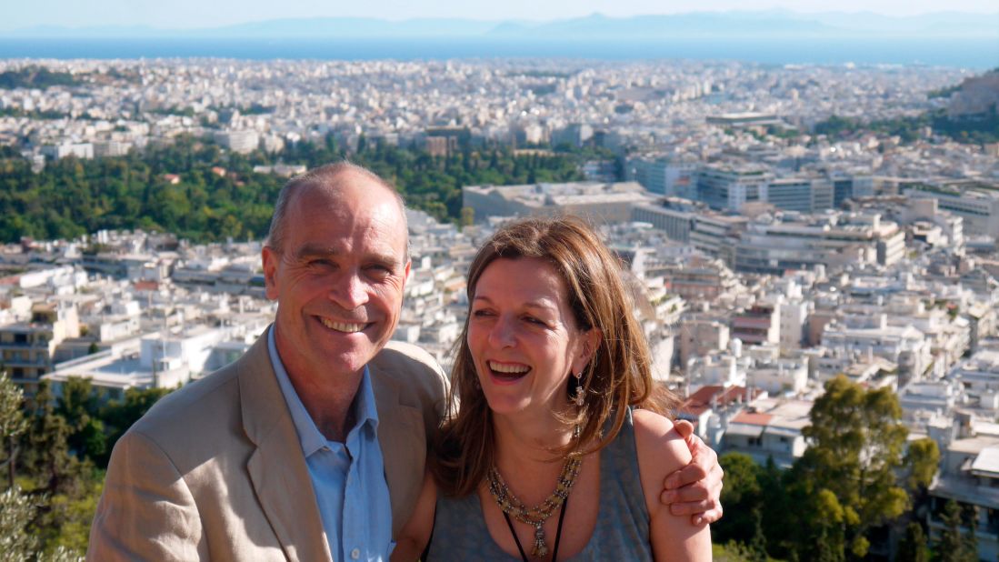 <strong>Family time:</strong> Before Henry's solo trek in 2015, he went on vacation to Greece with his wife Joanna. The two spent the trip planning for the future, post-Antarctica. 