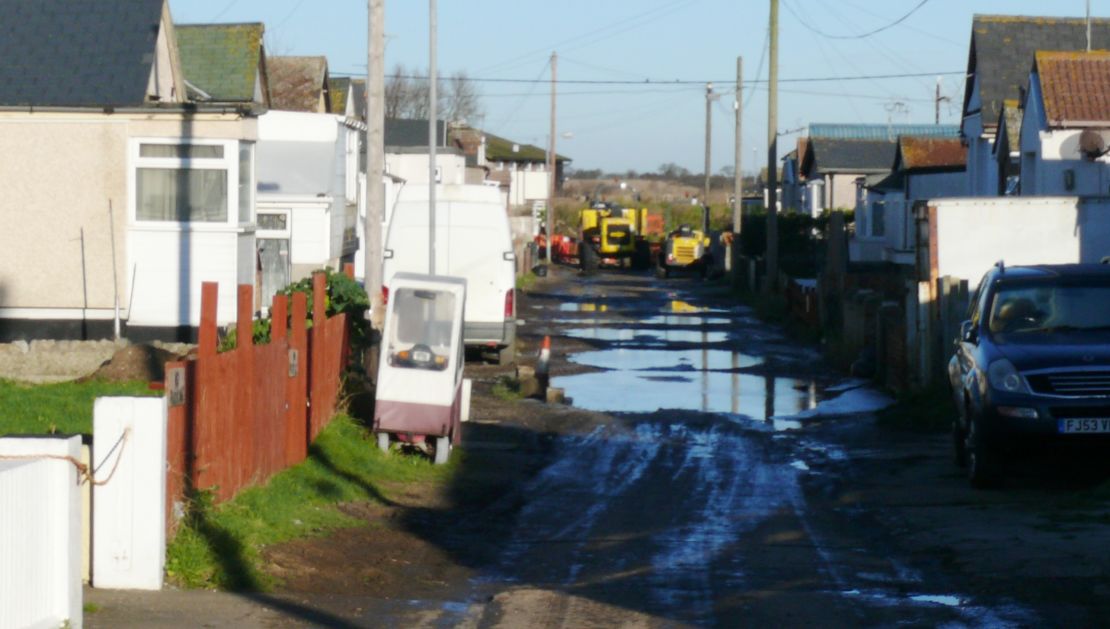 A typical street scene before the investment in Jaywick Sands. 