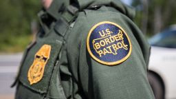 A patch on the uniform of a U.S. Border Patrol agent at a highway checkpoint on August 1, 2018 in West Enfield, Maine. 