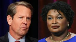 Georgia Democratic gubernatorial candidate and former state representative Stacey Abrams stands ready to face off with Stacey Evans in a debate Tuesday, May 15, 2018, in Atlanta. 