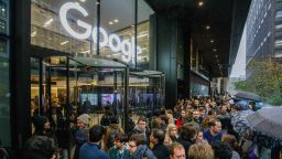 Google staff stage a walkout at the company's UK headquarters in London on November 1, 2018 as part of a global campaign over the US tech giant's handling of sexual harassment. - Hundreds of employees walked out of Google's European headquarters in Dublin on Thursday as part of a global campaign over the US tech giant's handling of sexual harassment that saw similar protests in London and Singapore. (Photo by Tolga Akmen / AFP)        (Photo credit should read TOLGA AKMEN/AFP/Getty Images)