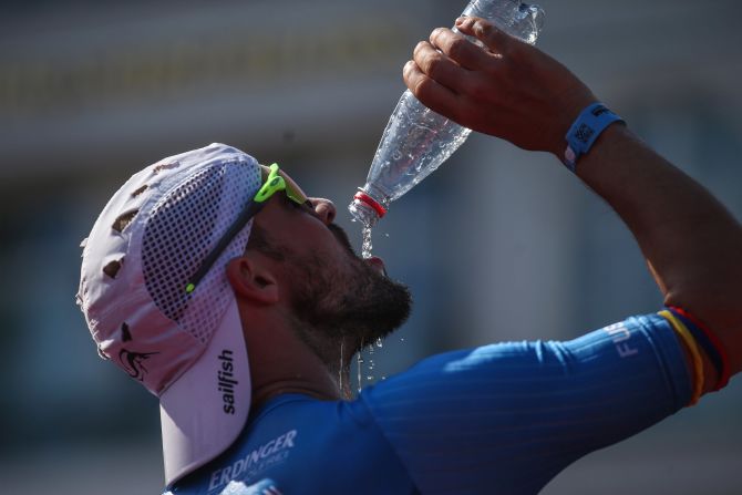 Temperatures in the 2018 race reached an estimated 120 degrees Fahrenheit. Athletes are provided with multiple water stops along the way.