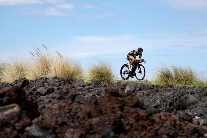 After completing the swim, athletes then embark on a 112-mile bike ride across the scorched island.