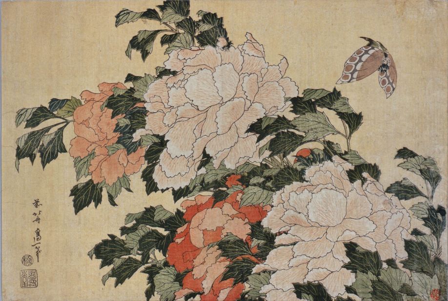 French impressionist Claude Monet once owned a copy of Hokusai's print "Peonies and Butterfly."