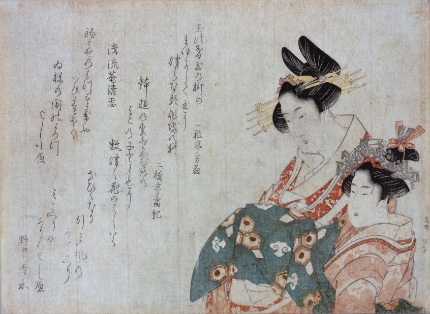 Although his prints often focused on the natural world, Hokusai also depicted courtesans and actors.