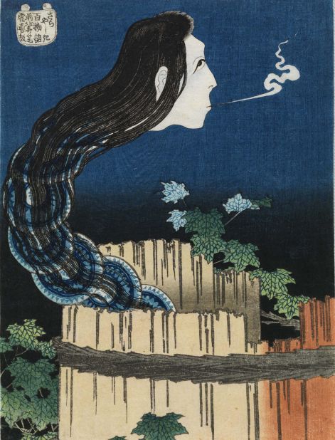 A print from Hokusai's woodblock series, "One Hundred Ghost Tales."