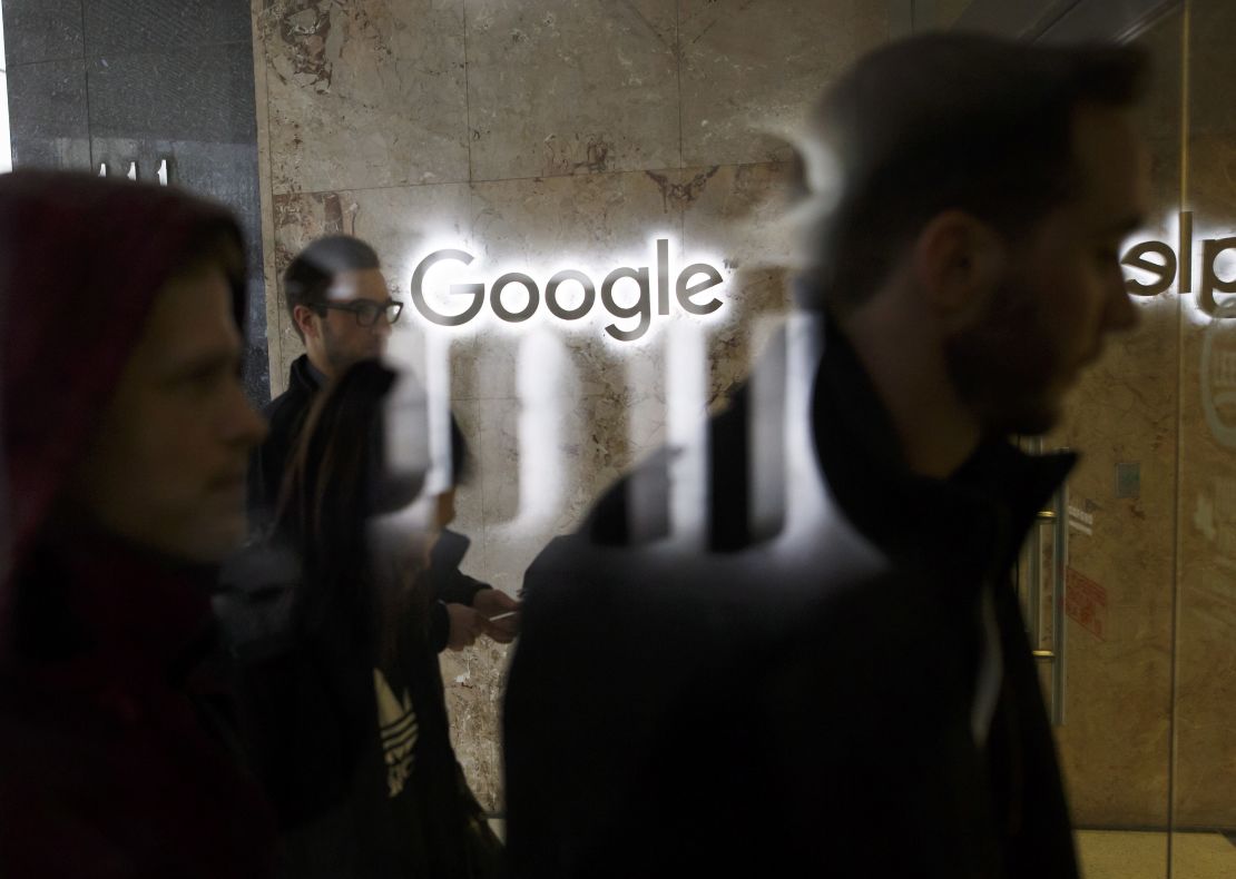 Google employees return to the company's office following the walkout at the Toronto office.