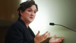 TUSTIN, CA - OCTOBER 22:  Democratic congressional candidate Katie Porter (CA-45) speaks at a campaign town hall in Orange County on October 22, 2018 in Tustin, California. Porter is competing for the seat against Republican incumbent Rep. Mimi Walters. Democrats are targeting seven congressional seats in California, currently held by Republicans, where Hillary Clinton won in the 2016 presidential election. These districts have become the centerpiece of their strategy to flip the House and represent nearly one-third of the 23 seats needed for the Democrats to take control of the chamber in the November 6 midterm elections.  