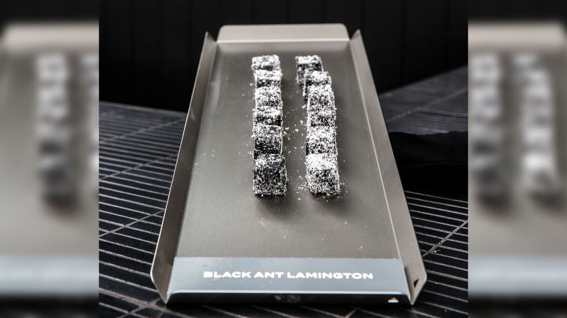 Black ants will be served for desert at the Lexus Design Pavilion. In Ben Shewry's dish, the New Zealand chef serves up an ice-cream lamington, which is coated in black Australian ants and coconut with chocolate grown and hand made in Queensland's Daintree Forest.