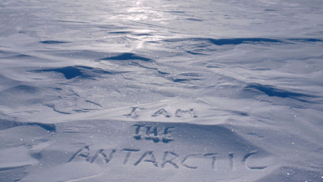 <strong>Honoring his life:</strong> Henry Worsley wrote this chilling message in the ice: "I am the Antarctic." Tragically, he died of a serious infection after being rescued just 30 miles from his goal. But his story continues to inspire; his friend Louis Rudd is already planning his own solo expedition to honor his friend.