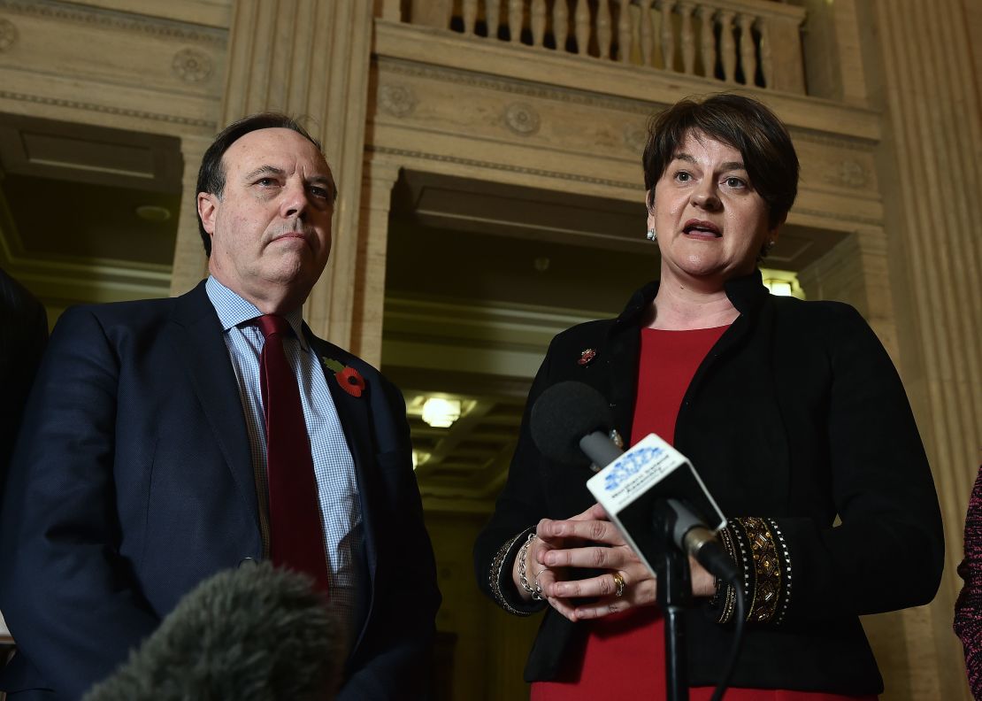 DUP leader Arlene Foster and deputy leader Nigel Dodds discuss their talks with the UK Brexit secretary.