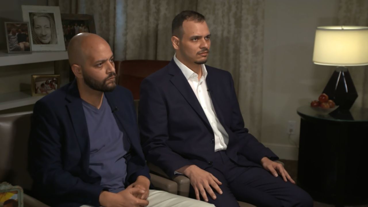 Abdullah Khashoggi (left) beside his brother, Salah Khashoggi (right) during an interview with CNN on Sunday.