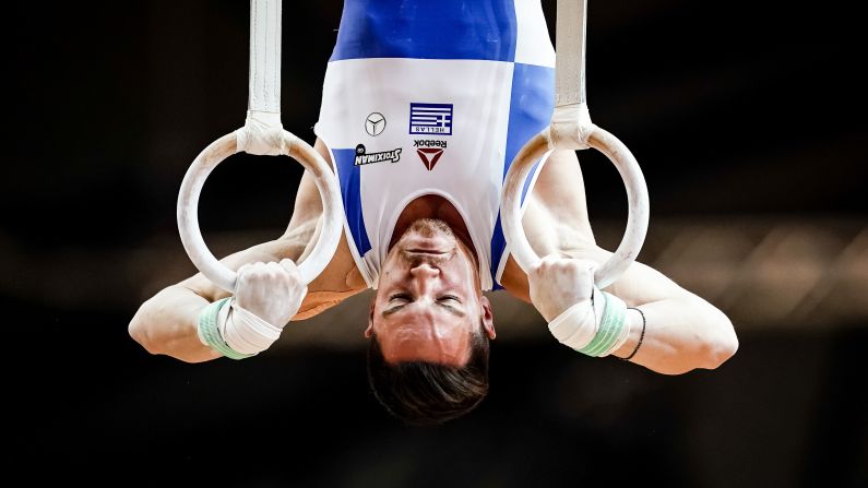 Eleftherios Petrounias of Greece performs his Rings routine during the FIG Gymnastics World Championships on November 2 in Doha, Qatar.