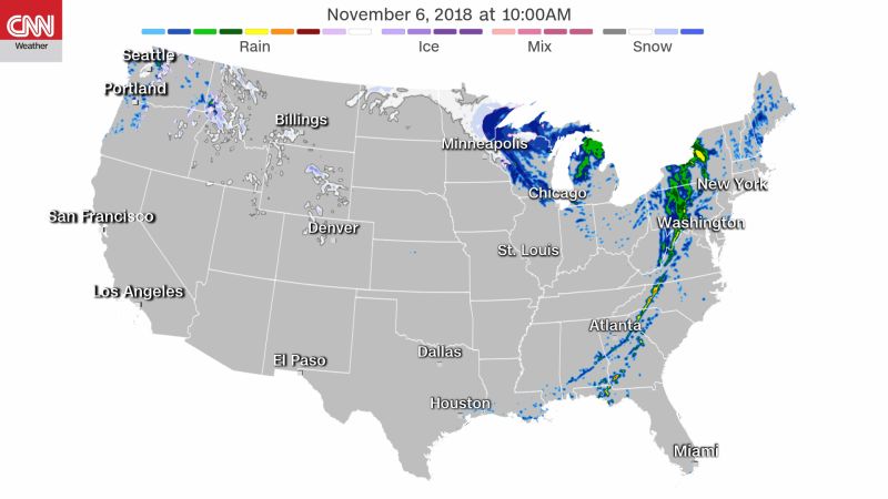 Election Day 2018 Weather Looks Wet In East And South, Snowy In North | CNN