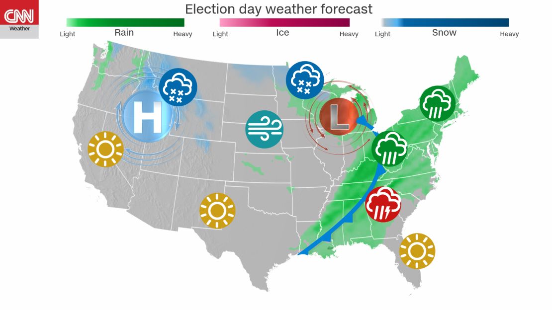 election day weather forecast 11052018