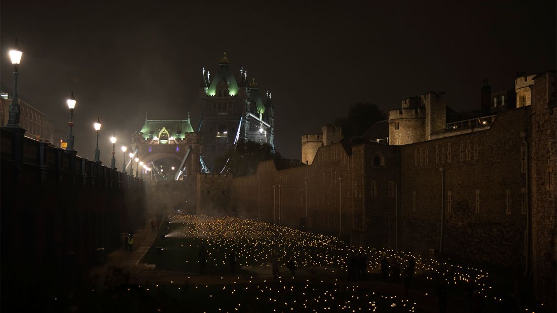 <strong>The show:</strong> Entitled "Beyond the Deepening Shadow: The Tower Remembers," the experience features thousands of torches lit in honor of those who died in the war.