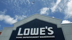 SAN BRUNO, CA - MAY 22:  A sign on the exterior of a Lowe's home improvement warehouse store is seen May 22, 2006 in San Bruno, California. Lowe's, the second largest home improvement store chain in the world, reported quarterly net earnings of $841 million, up almost 44 percent from the previous year at this time.  (Photo by Justin Sullivan/Getty Images)