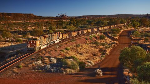 A file photo of an iron ore train in Australia, similar to the one got away on November 5.