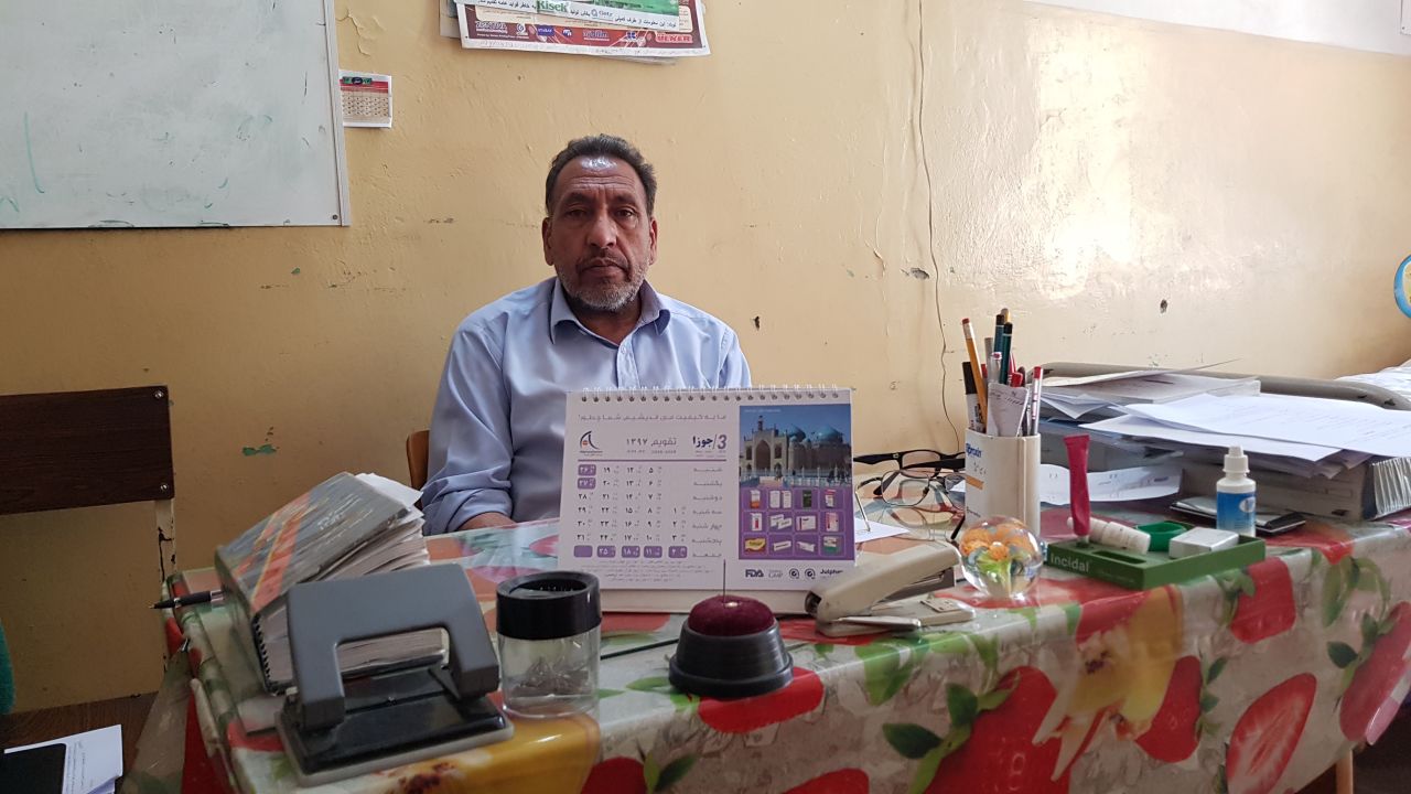 Dr. Mohammad Sadiq Naimi, head trainer and doctor at the Antoni hospital, in his office.