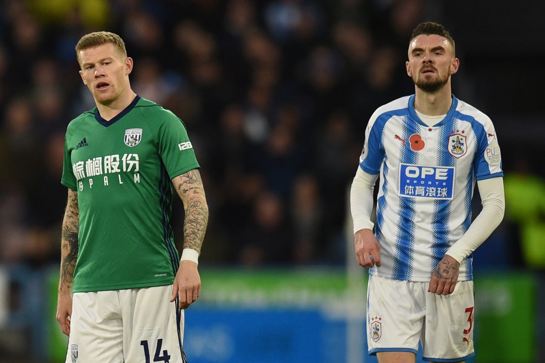 James McClean, who is pictured playing for West Brom, also refuses to wear a shirt with a poppy.