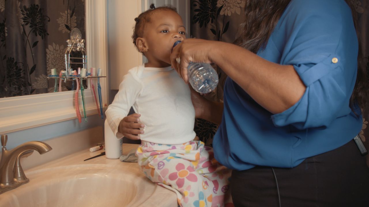Berry also uses bottled water to brush her daughter's teeth.