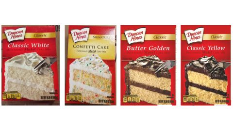 Four types of Duncan Hines cake mix have been recalled due to salmonella