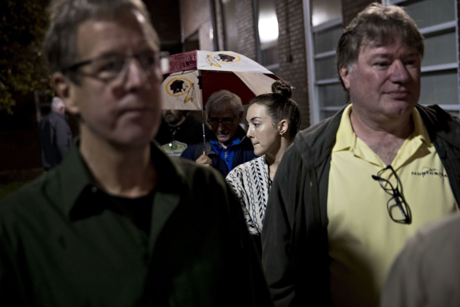 Voters wait in line at a polling station in Leesburg, Virginia.