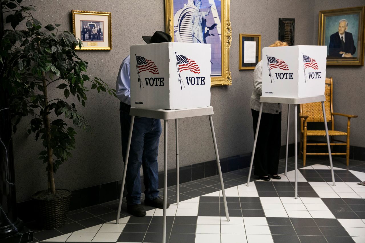 Voters cast ballots in Georgetown, Kentucky.