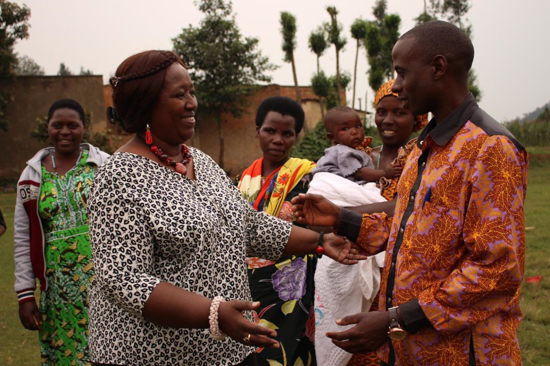 Dr. Agnes Bingwaho in Butaro, Rwanda, with community health workers in January.
