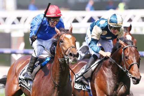 Jockey Kerrin McEvoy rode the Charlie Appleby-trained 8-1 shot to victory at the 158th edition of Australia's richest horse race.