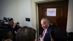 Representative Steve King, a Republican from Iowa, speaks with members of the media while arriving for a closed-door interview with Peter Strzok, an agent at the Federal Bureau of Investigation (FBI), and the joint House Judiciary & Oversight Committee on Capitol Hill in Washington, D.C., U.S., on Wednesday, June 27, 2018. Strzok, a central target of allegations by President Donald Trump and his allies of investigative bias and misconduct, has been subpoenaed to appear for closed-door questioning before two House committees. 