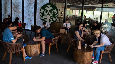 Starbucks wants to be big in China. NICOLAS ASFOURI/AFP/Getty Images