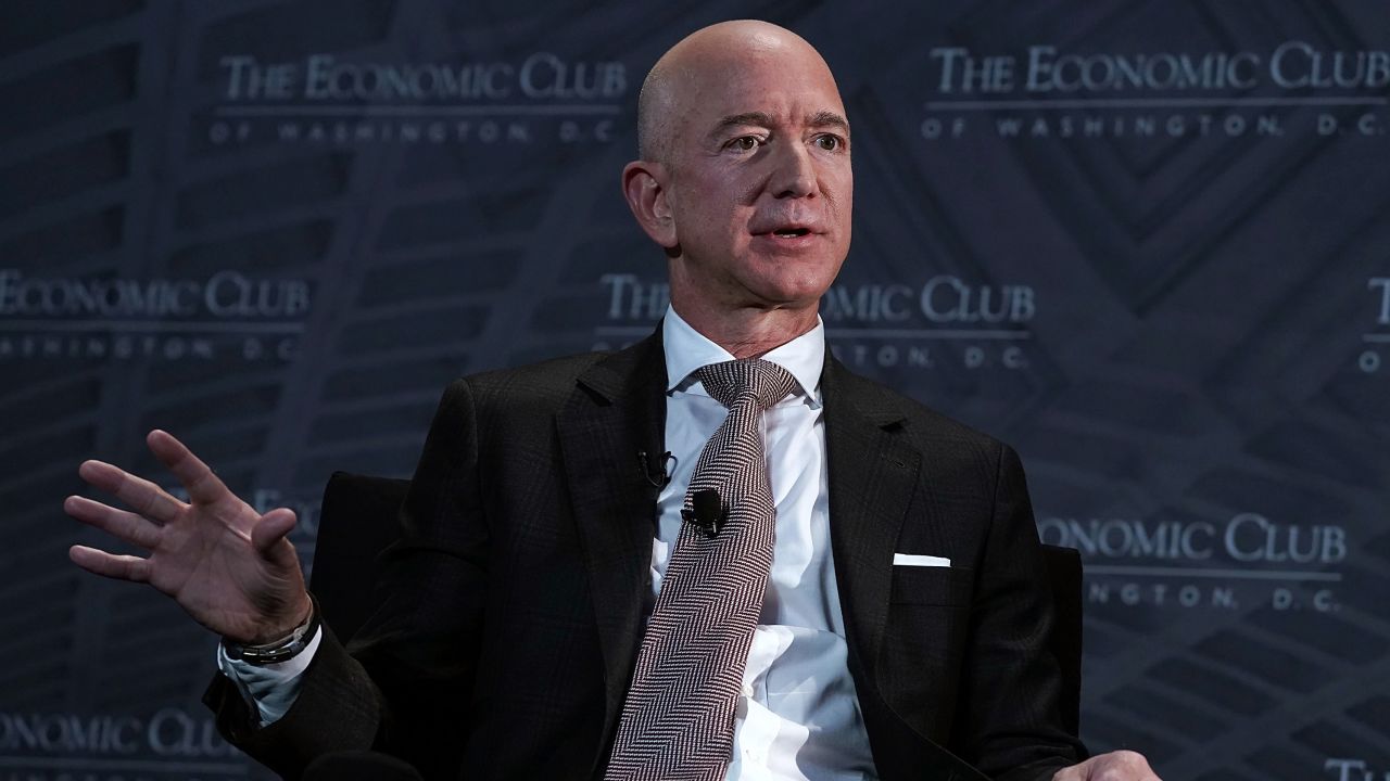 Amazon CEO Jeff Bezos speaking at the Economic Club in Washington, D.C. in September.  