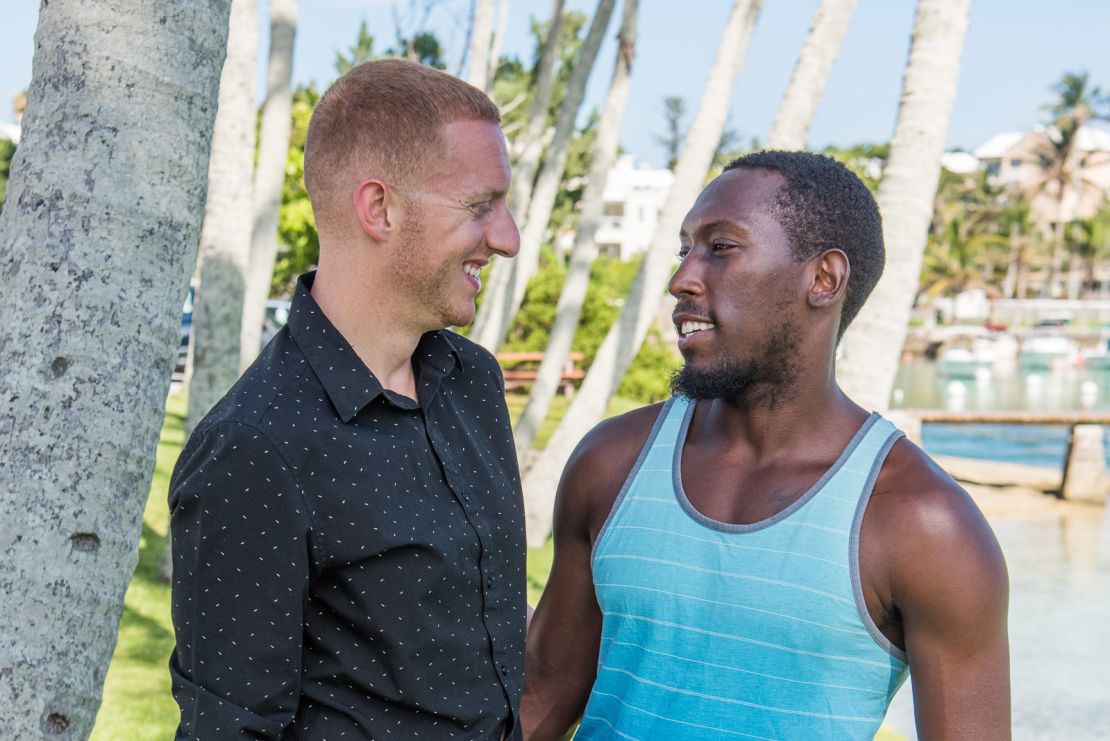 Greg Godwin-DeRoche (L) and Winston Godwin-DeRoche (R) fought for LGBT rights for Bermudians, but married in Canada.