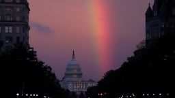 A rainbow forms over the U.S. Capitol as evening sets on midterm Election Day in Washington, U.S. November 6, 2018. REUTERS/Jonathan Ernst     TPX IMAGES OF THE DAY